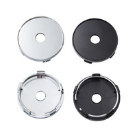 Cache-moyeux de roue chromés noirs universels de 60 mm, couvre-moyeux de jante sans logo, compatibles avec les autocollants de voiture de 56 mm