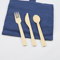 Ensemble de couverts jetables modernes en bambou de 170mm avec couteau à polir miroir fourchette cuillère pour la maison et les restaurants cadeaux de fête Hunan