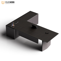 Bureau de direction moderne de luxe pour PDG et directeurs, table de patron en bois certifiée CE