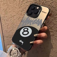 Coque de Téléphone Mobile Argent Noir Numéro 8 de Billard pour iPhone 17 16 Pro Max Couleur Laser Sports Antichoc Prix Usine Impression UV