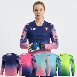 Camiseta de Portera de Fútbol Femenino, Manga Larga, Color Degradado, Sublimada, Absorbe la Humedad, Transpirable, Cuello en V, Corte Atlético - Product Image 5