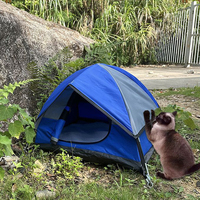 Komfortables, umweltfreundliches Pop-up-Haustierzelt mit Reißverschluss, einfarbig, für Katzen und Hunde, Outdoor-Campinghaus, 600D Oxford, dreieckig