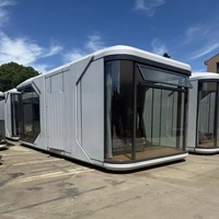 Maison mobile modulaire préfabriquée de luxe à 3 chambres, 12 m², avec panneaux solaires, pour jardin, bureau ou capsule spatiale portable