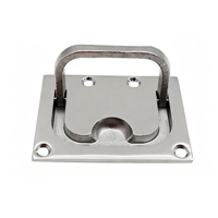 Poignée de levage carrée en acier inoxydable 316 poli pour trappe de pont de bateau, quincaillerie de couvercle de pont, loquet de sol