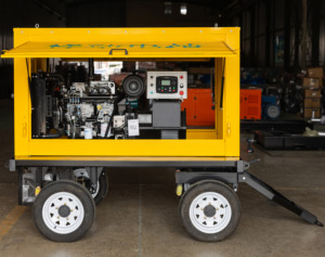 Générateur mobile étanche Ricardo ZH4105ZD de 40 kVA avec 4 roues et remorque, alimenté au carburant, pour usage extérieur - Product Image 3