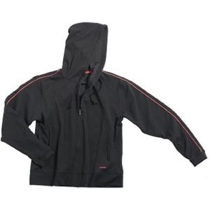 เสื้อกีฬาแขนยาวมีฮู้ดสำหรับผู้หญิงแจ็คเก็ตผ้าไหมทรงหลวมมีซิปดีไซน์ปักสำหรับฤดูใบไม้ร่วงออกแบบได้ตามต้องการ - Product Image 1