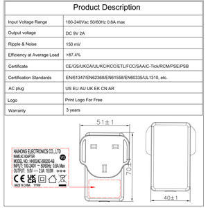 9V2A UK-Stecker Netzteil CE GS CB ETL SAA RCM 12V 9V 15V <span class=keywords><strong>24V</strong></span> 1A 2A 3A 4A 18W EN61558 EN62368 Stromversorgungsadapter LED-Treiber - Product Image 5