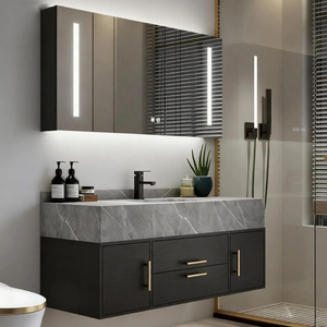 Mueble de Baño de Lujo con Espejo, Mueble de Lavabo Individual de 36 Pulgadas, Mueble de Almacenamiento para Medicamentos, Juego de Muebles para Baño - Product Image 1