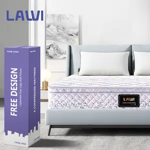 L'usine de 30cm fournit à la vente un lit double ignifuge à ressorts ensachés avec un matelas en mousse à mémoire de forme en gel comprimé