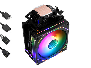 QiuzAim 120mm prisma <span class=keywords><strong>CPU</strong></span> <span class=keywords><strong>Computer</strong></span> Cooler ARGB illuminazione 6 Heatpipe piattaforme compatibili LGA2011-E5-X79-X99-AMD ventole velocità di raffreddamento - Product Image 3