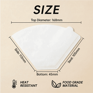 Filtro de Café Desechable en Forma de Abanico, Papel de Alta Calidad, Color Blanco, 2-6 Tazas, para Café de Goteo, Uso en Casa, Cafetería o <span class=keywords><strong>Bar</strong></span> - Product Image 2