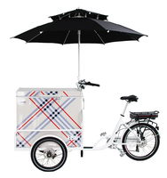 Chariot de vente ambulante électrique à 3 roues pour glaces et sorbets, avec congélateur intégré