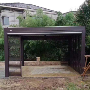 Toldo de techo impermeable con revestimiento PVDF, pérgolas motorizadas de aluminio para muebles de jardín al aire libre, fabricantes - Product Image 1