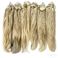 Extensions de cheveux Remy indiens non traités, micro-perles, cuticules alignées, boucles afro crépues 613, micro-anneaux, boucles en platiné blond