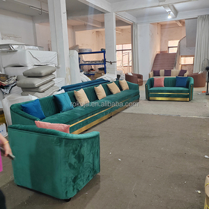 Günstige italienische 1 2 3 Sitz Stoff Sofa Set Luxus Samt grau Sofa Moderne Villa Wohnzimmer Gold Schnitt <span class=keywords><strong>Couch</strong></span> bezug Sofa Set - Product Image 6