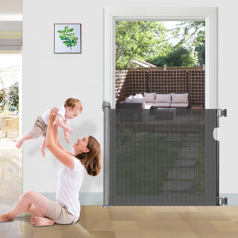 Выдвижные дверные ворота для безопасности детей, регулируемая длина, безопасный дверной забор для младенцев