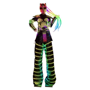 <b>Remote</b> <b>Control</b> LED Light-Up Stilt Costume RGB Color-Changing Fashion <b>Robot</b> Suit for Christmas New Year Events Stage Performances - Product Image 6