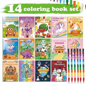 كتاب رسم ورقي بسيط للبيع بالجملة من 20 صفحة للرسم بالألوان المائية كتاب تلوين للأطفال بطباعة مخصصة خالية من الفوضى لفن سحري للأطفال - Product Image 3