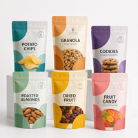 Sachet Doypack Personnalisé avec Logo, Qualité Alimentaire, Fermeture Zip Refermable pour Emballage de Popcorn, Mélange de Grains, Granola, Céréales et Snacks