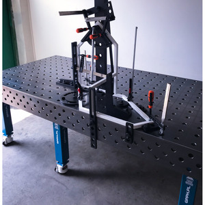 SteelMax GPPH wheeled <b>welding</b> <b>bench</b> in reinforced steel 2.4x1.2mt with 28mm holes - Product Image 4
