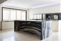 Veine blanche granit de Copacabana brésilien granit de cheval noir grandes dalles 600x600mm carreaux de granit noir