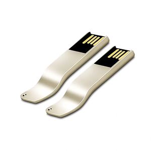 Memoria USB 2.0 de Metal Curvada y Ondulada con Anillo de Sujeción, Logotipo Personalizado Grabado con Láser, Pendrive Portátil Promocional - Product Image 3
