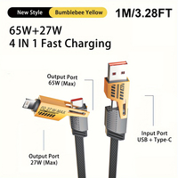 Vente en gros Offre Spéciale câble de données à affichage numérique 4in1 de haute qualité avec lanière câble USB 100w PD Charge rapide 5A transfert de données