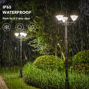 Lampada Solare da Giardino IP65 Impermeabile dal Design Retrò, Luce Solare su Palo in Alluminio PC 4.5W Regolabile in Altezza - Product Image 3
