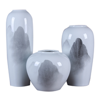 Chine Art Déco Creamic Grand Vase Transparent Glaçure Vase À Fleurs Décoratif De Table pour La Maison ou Le Bureau