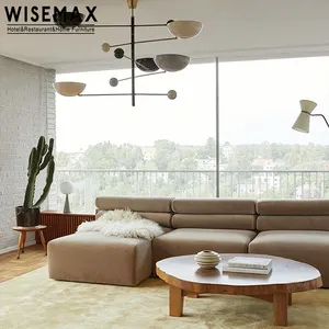 WISEMAX फर्नीचर निर्माता नॉर्डिक सुरुचिपूर्ण कमरे में रहने वाले सोफे होटल प्रतीक्षालय नरम कपड़े असबाब कोच लाउंज