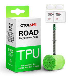 Chambre à air intérieure pour vélo de route CYCLAMI 38g en TPU, 700C X 18/23/25/28/30/32mm, valve métallique 45/60/80mm - Product Image 3