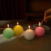 Vente en gros de bougies sphériques en cire de soja à sept couleurs ensemble d'anniversaire de mariage romantique créatif sans fumée pour la maison pour la Saint-Valentin