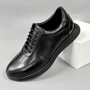 Chaussures décontractées pour hommes en cuir véritable à bout rond, à lacets, respirantes, avec semelle extérieure en caoutchouc et semelle intermédiaire en EVA, style automne - Product Image 2