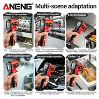 Termometer Inframerah Presisi Tinggi ANENG TH207, Respon Cepat 0,5 detik, Pistol Suhu Laser untuk Penggunaan Industri