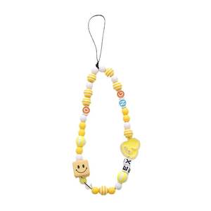 Chaîne de téléphone portable en perles d'argile et de charme tendance, <span class=keywords><strong>bijoux</strong></span> de téléphone en acrylique de dessin animé, pour femmes et filles, anti-perte, cordon de téléphone suspendu - Product Image 5