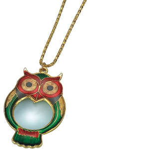 Collier <span class=keywords><strong>Loupe</strong></span> Vintage avec Pendentif Hibou en Émail, Lentille Acrylique à Haute Transmittance, Mini <span class=keywords><strong>Loupe</strong></span> de Lecture Portable en Métal pour <span class=keywords><strong>Femme</strong></span> - Product Image 1