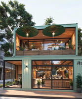 Maison mobile modulaire à 2 étages, bâtiment préfabriqué en conteneur pour commerce de détail et magasin de produits alimentaires et de boissons