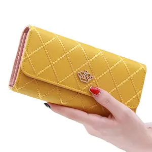 multi-functional Ladies designer wallets Girl long bifold PU Leather coin purse Female crown fashion Wallet Purse for women