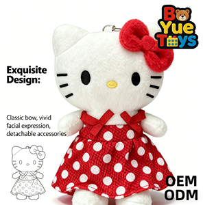 Llavero de Peluche Personalizado Hello Kitty en Oferta, Bonito Colgante de Peluche de Dibujos Animados para Regalo y Promoción OEM, Venta al por Mayor con MOQ Bajo - Product Image 1