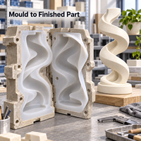 Moule en résine Tietuo + noyau en silicone pour œuvres d'art en PU C293-G3, détails d'ornements sculptés, moule personnalisé pour atelier, emballage sur mesure