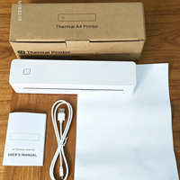 Imprimante thermique portable sans encre A4 mini sans fil pour documents, fabriquée en Chine, batterie 1500 mAh, résolution 203 dpi, USB+BT