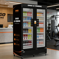 Refrigerador Vertical Qingo con Enfriamiento por Aire, Exhibidor de Vino y Bebidas, Máquinas Expendedoras Refrigeradas para Parques