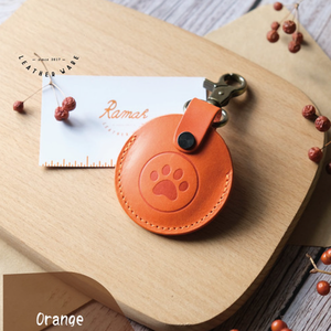 Porte-clés GSC avec empreintes de pattes d'animaux, étui rond pour clés, pendentif, porte-clés durable en cuir PU - Product Image 4