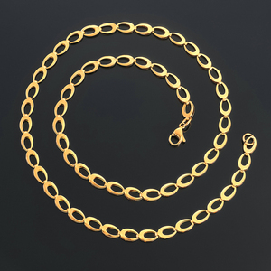 Chaîne à maillons en acier inoxydable plaqué or de 5 mm de large, collier long unisexe, accessoires de bijoux, cadeau de fête DIY, collier ras du cou - Product Image 5