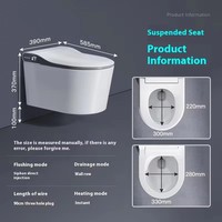 Nouvelle Conception 2026 – WC Intelligent Mural avec Télécommande, Sans Contact, Sanitaire et Intelligent – Ensemble Cuvette de Toilettes Connectée