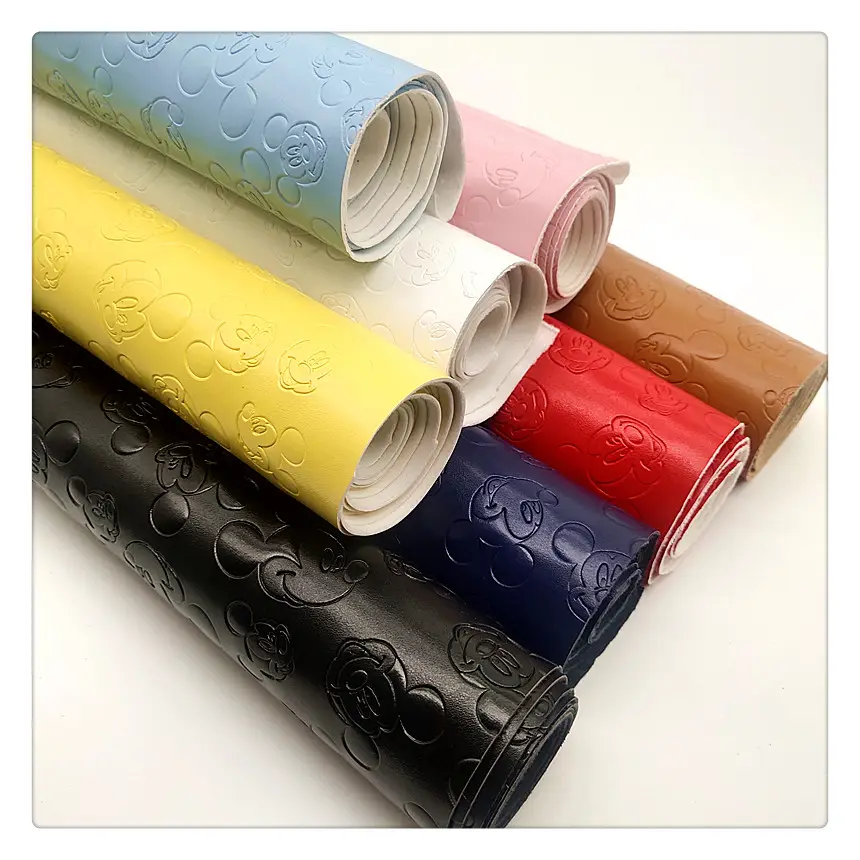 LOW MOQ embossed pattern faux leather PU embossing vinyl for shoes and handbag lot of design can do customized design