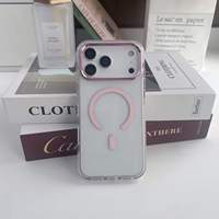 Étui magnétique de luxe transparent bicolore en métal couleur bonbon pour appareil photo, compatible avec iPhone 17 Air, 16, 15, 14 Plus, 18, 13, 12, 11 Pro Max