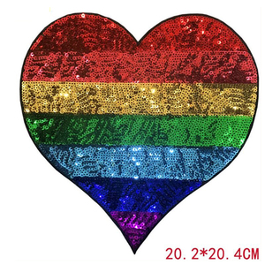 Özel büyük serin karikatür Evil gözler kalp parlak pullar yama şönil nakış aplikler kolej ceketi T-shirt kazak - Product Image 2