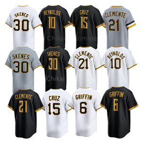 Nouveau maillot de baseball américain cousu 2026 – 21 Roberto Clemente, 30 Paul Skenes, 6 Konnor Griffin, 15 Oneil Cruz, 10 Bryan Reynolds - Product Image 1