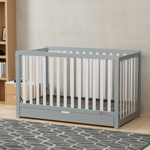 Cama Multifuncional Premium para Crecimiento de Bebés, Convertible de Bebé a Adulto, con Cajón de Almacenamiento, Base de Cama Ajustable en 4 Niveles - Product Image 1